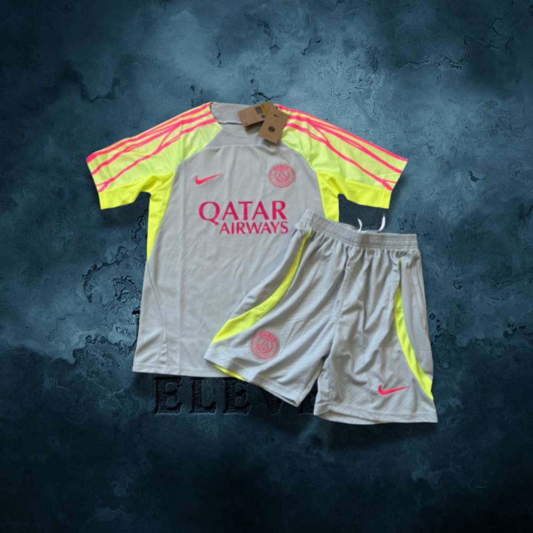 Ensemble entrainement PSG gris jaune